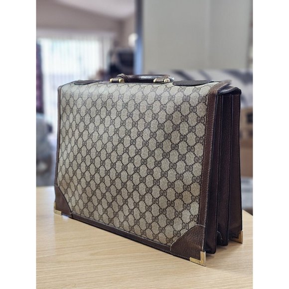 GUCCI Italy Supreme 16" Vintage Professor Lawyer Attorney Briefcase Attache Bag - Picture 8 of 15